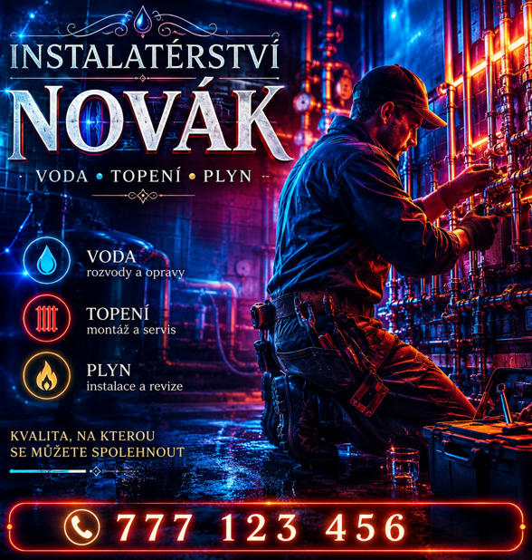 Leták Instalatérství Novák — varianta nevhodná pro tisk